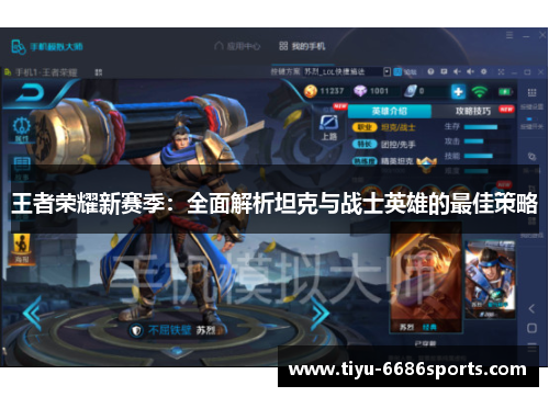 王者荣耀新赛季：全面解析坦克与战士英雄的最佳策略